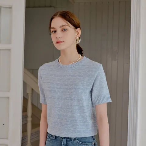 [엽페] DOUBLE COTTON KNIT_SKY BLUE