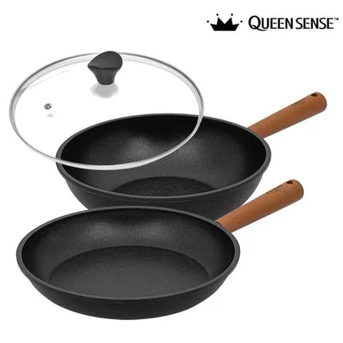 퀸센스 아레나(블랙) IH 후라이팬2종28+28궁+커버