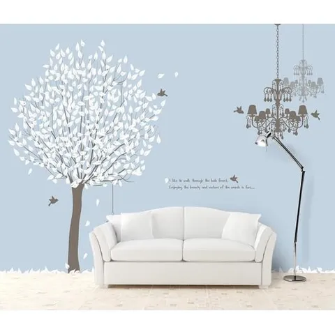 [크레용벽지] 샹들리에 앤 나무 포인트 뮤럴벽지