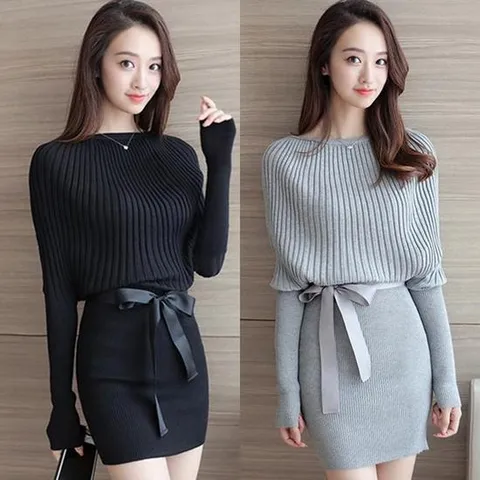 [슈썸] 숄더 원피스 허리끈 리본 드레스 슬림핏 DS숄더원피스