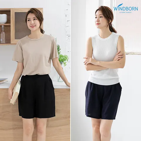 인견 여성 시원한 파자마 데일리 5부팬츠 2종 택1