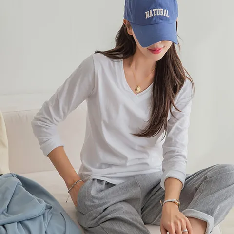 [나크21] (55~100) 데키네크 브이넥 티셔츠 KO11-T-12