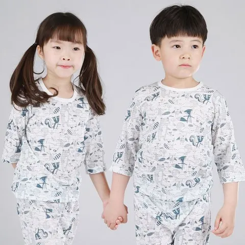 [올챙이]7부_숲속친구들/국산무형광/KC인증/아동내의 유아내복 아기실내복 주니어잠옷