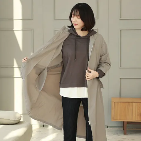 [웬디즈갤러리]박시 하이넥 롱 점퍼 EJP101