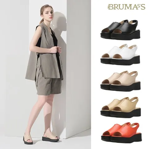 브루마스 양가죽 플랫폼샌들