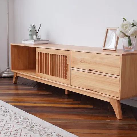 [채우리] 해솔 소나무 원목 1800 거실장