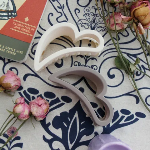 하트모양 무광 올림머리 집게핀 10colors