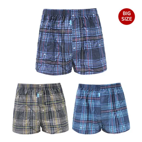 [란젤] 국산 순면100% 남자 빅사이즈 트렁크 3매입 8012