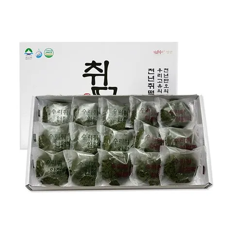 강원도 정선 수리취떡 혼합 750g 15개 (인절미8/찹쌀떡7/선물포장)