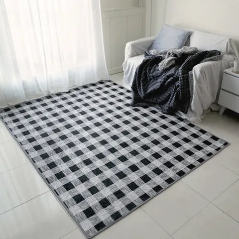 까사베르데 제리코 체커보드 사계절 면카페트 러그 100x150cm