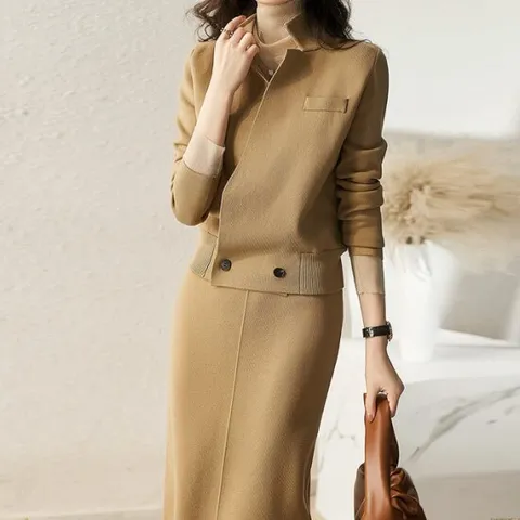 [이쁘다] 나르 모던 니트 자켓 투피스