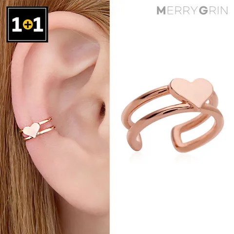 [메리그린] 더블 하트 이어커프 귀찌 (한쪽) 하나더