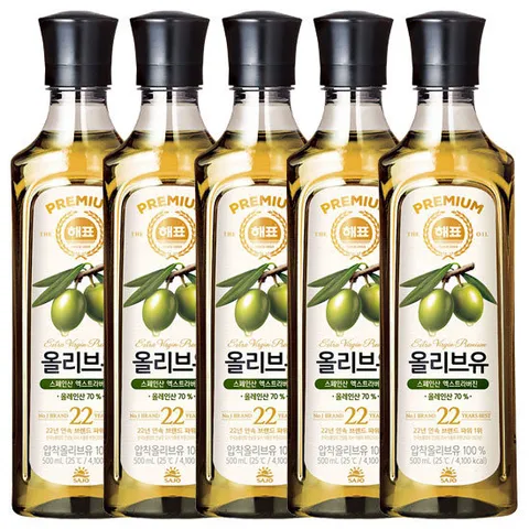 해표 올리브유 500ml 5개
