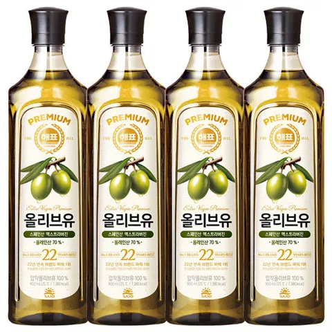 해표 올리브유 900ml 4개