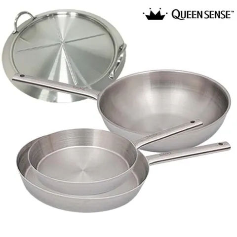 퀸센스 샤이니 통5중 IH 후라이팬4종24+30+30궁-스텐커버