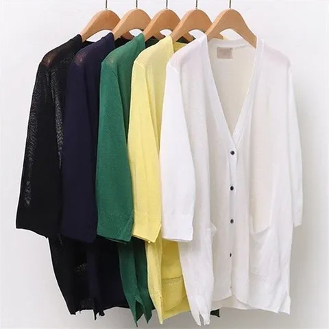 [시드마켓]베이직 썸머 포켓 가디건 203B564S 빅사이즈 여성 (83