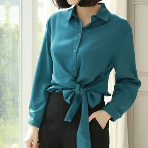 [웬디즈갤러리][웬디즈갤러리]실키 타이 셔츠 블라우스 SBL008
