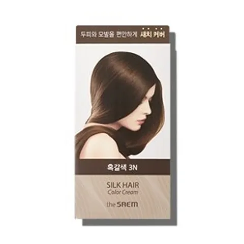 [더샘]실크  헤어 컬러 크림 새치커버 흑갈색_US