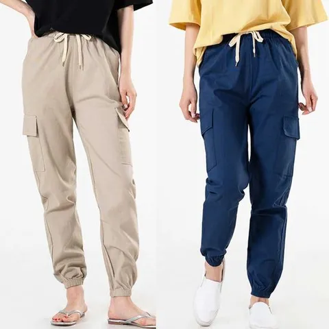 여성여름팬츠 빅사이즈 여자 카고 바지 조거 팬츠 린넨 스트릿룩