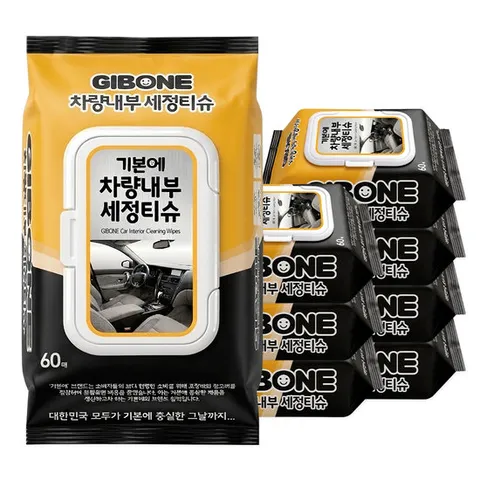 기본에 차량내부 세정티슈 60매 8팩