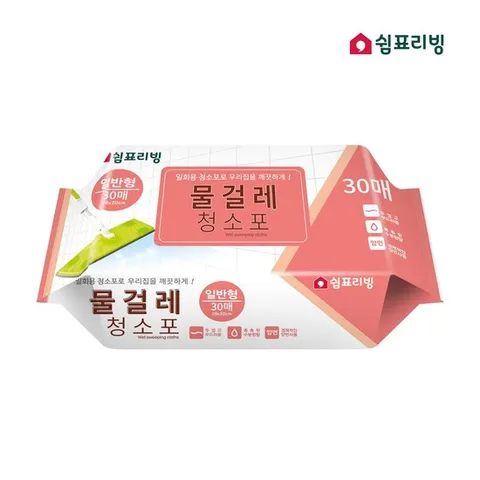 쉼표리빙 일회용 부직포 물걸레청소포 30매