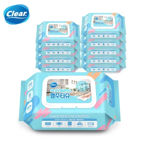세균닦는 클리어 행주티슈 캡형 70매 10팩