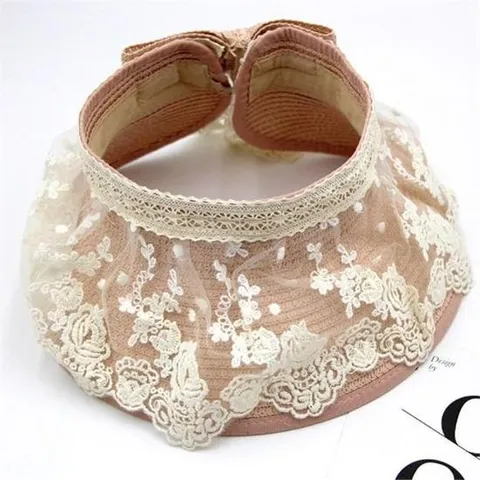 [마물샵] 리본 레이스 썬캡 여름 모자 돌돌이 밀짚모자