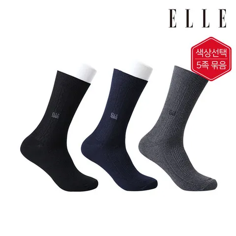 [ 롯데백화점 ][ELLE양말]신사 링크스 5족 묶음 EH3188_5