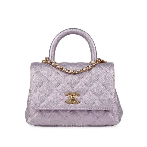 샤넬백 토트 코코핸들 클래식 미니 캐비어 이리데슨트 로즈클리어+엔틱골드