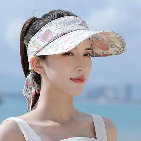 [랄라닷] 롱 비치 여성 썬캡 여름 모자 자외선차단 햇빛가리개
