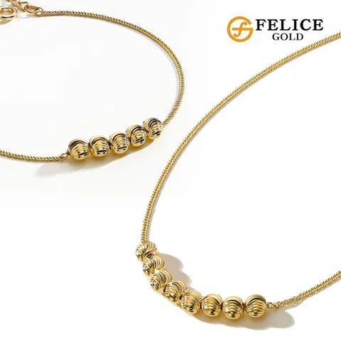 [펠리체골드] 18K 루나스톤 목걸이+팔찌 SET