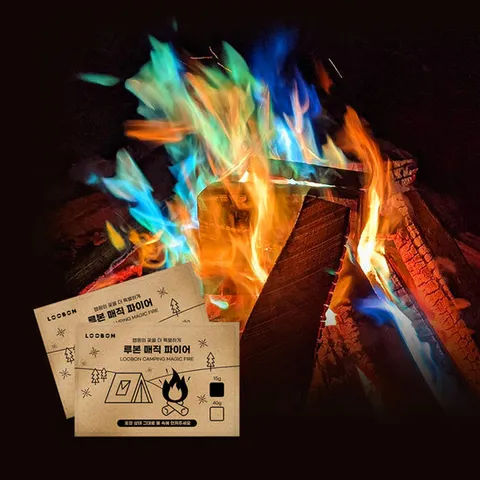 매직파이어 40G 5개 감성 캠핑 레인보우 오로라가루 불꽃 불멍