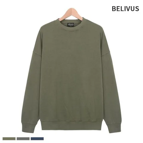 [빌리버스] 남자 맨투맨 WS151 남성 오버핏 라운드 긴팔 티셔츠