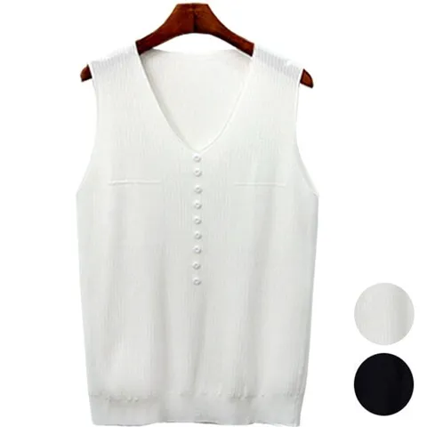 시원하고 신축성 좋은 여름 민소매니트/미시/기본 단추나시/정장