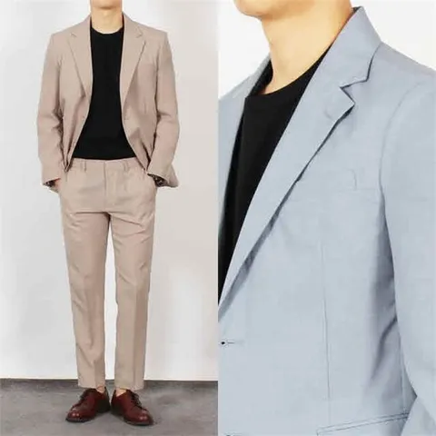 [세컨에디션]쿨링 홑겹 여름 캐주얼 정장세트