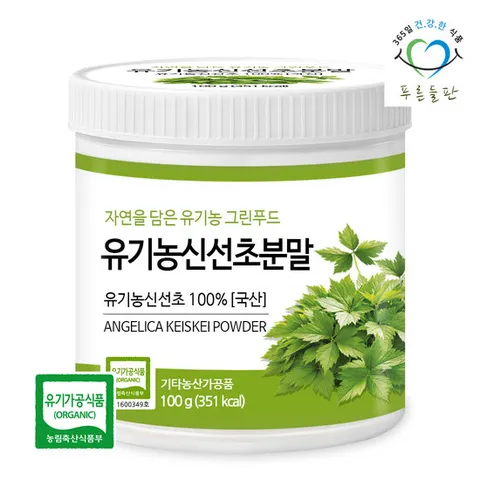 푸른들판 유기농 신선초 분말 가루 명일엽 100g 1개 야채 생식 가루