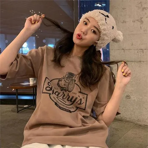 여성 오버핏 롱티 반팔 루즈핏 박시 티셔츠 ct-02