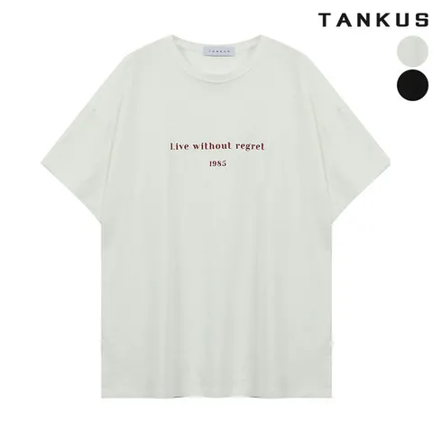 [탱커스] 여성 1985 미니 레터링 루즈핏 티셔츠