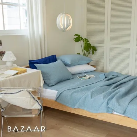 베이브 뱀부 시어서커 피그먼트 워싱 이불겸패드(Q)