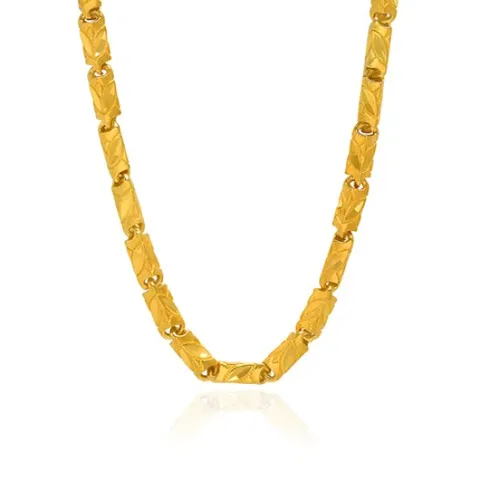 남자 순금 목걸이 26.25g 24K [대나무 잎컷팅] 체인 디자인