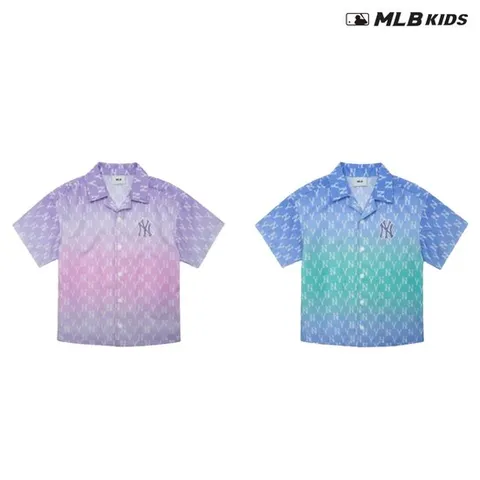 [ 롯데백화점 ][MLB키즈] 썸머 모노그램 반팔셔츠 7AWSM0123-AS