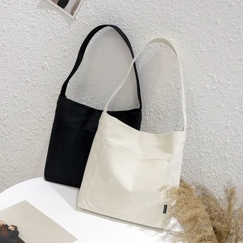 무지크로스숄더백 무지 원숄더백 쇼퍼 포켓 캔버스백