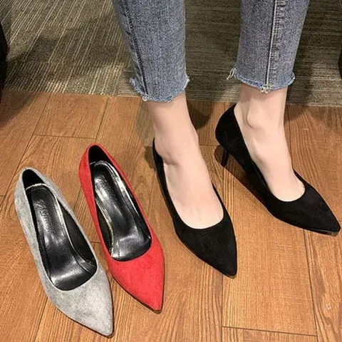 플랫슈즈 여성 기본 베이직 미들힐 킬힐 데일리 스틸레토힐