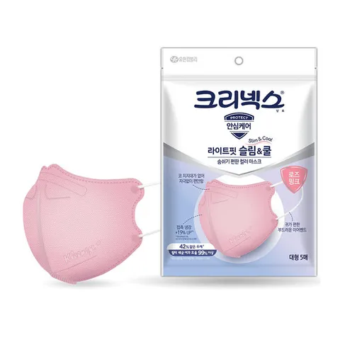 [ 롯데백화점 ][크리넥스]라이트핏쿨마스크 로즈핑크 5p