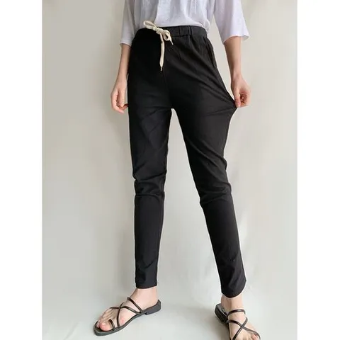 [르찌나]여자 조거 슬랙스 배기 면 스판 바지 아달레