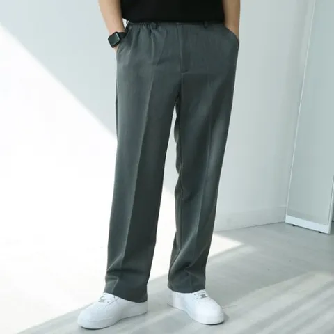 [맨즈북]구김방지 빅사이즈 남자 와이드 슬랙스 더블밴딩바지