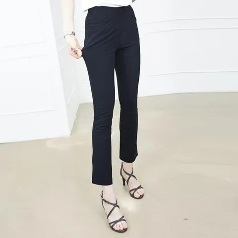 빅사이즈 여름 여성 부츠컷 쿨 밴딩 스판 나팔 바지