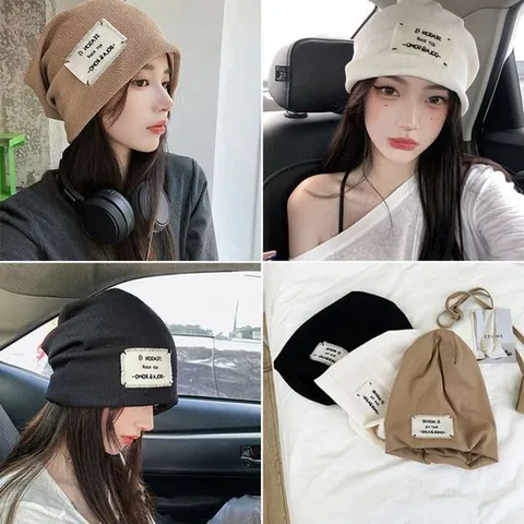 니트비니 여자비니 면비니 라벨 봄 여름 머리두건 얇은비니