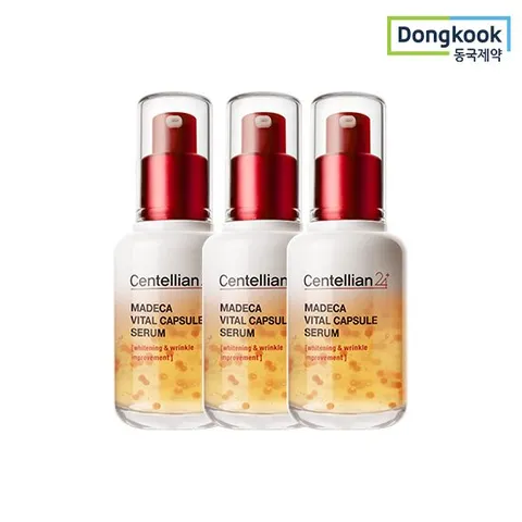 동국제약 센텔리안24 마데카 바이탈 캡슐 세럼 50ml 3개 미백 주름개선 기능성 피부탄력케어 광채 보습 진정 TECA 병풀  브라이트닝 리프팅 기미