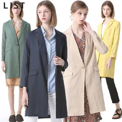 [리스트]사이드 슬릿 린넨100 롱 자켓